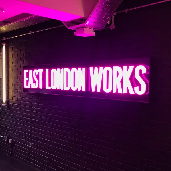 east london works business sign