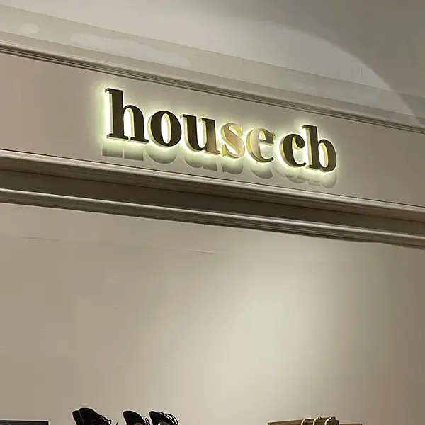 house of cb business sign