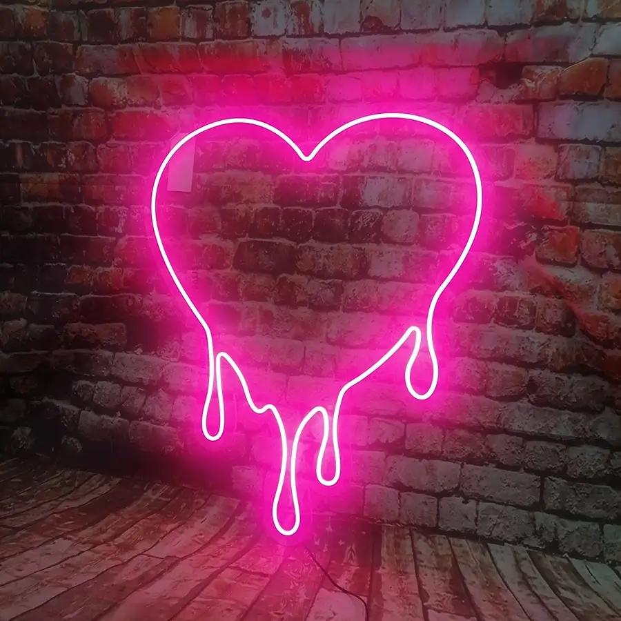 neon dripping heart