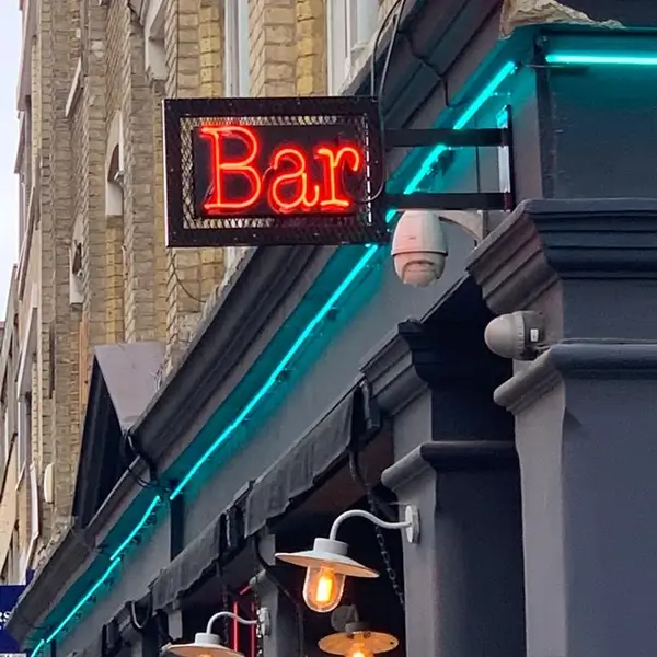 bar traditional glass neon sign