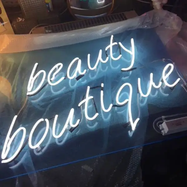 beauty boutique traditional glass neon sign