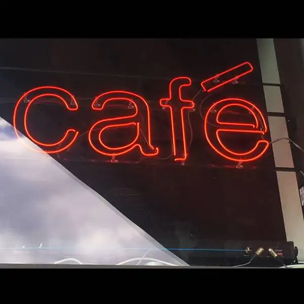 cafe glass neon