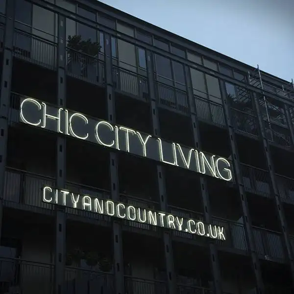 chic city living glass neon