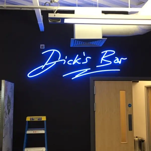 dicks bar real neon sign