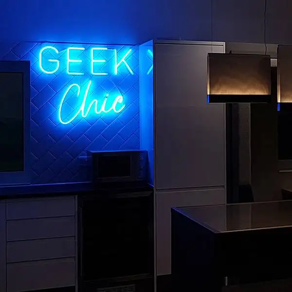 geek chic traditional glass neon sign
