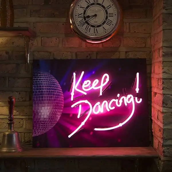 genuine keep dancing neon sign