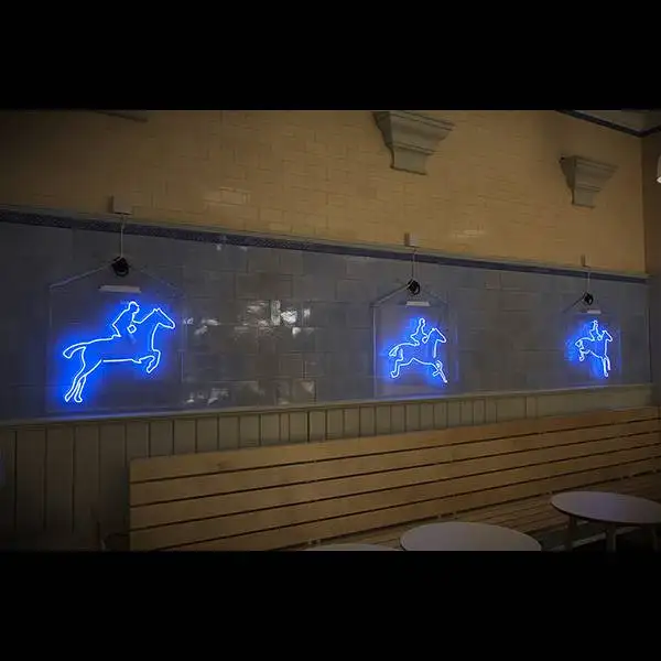 horses traditional glass neon sign