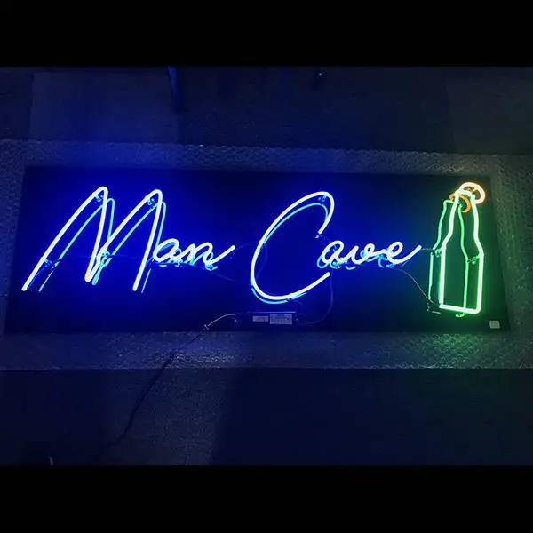 man cave traditional glass neon sign