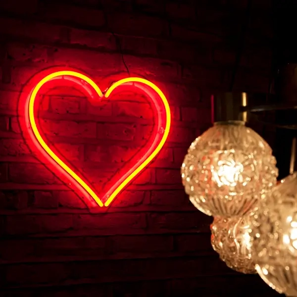 neon heart valentines day