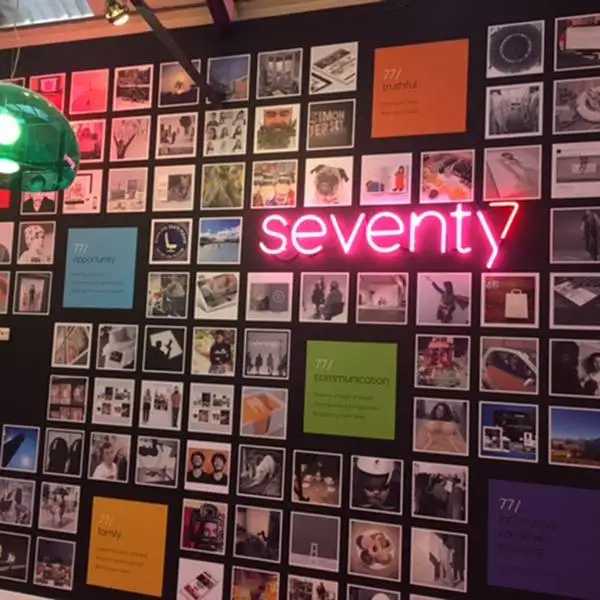 seventy7 real neon sign