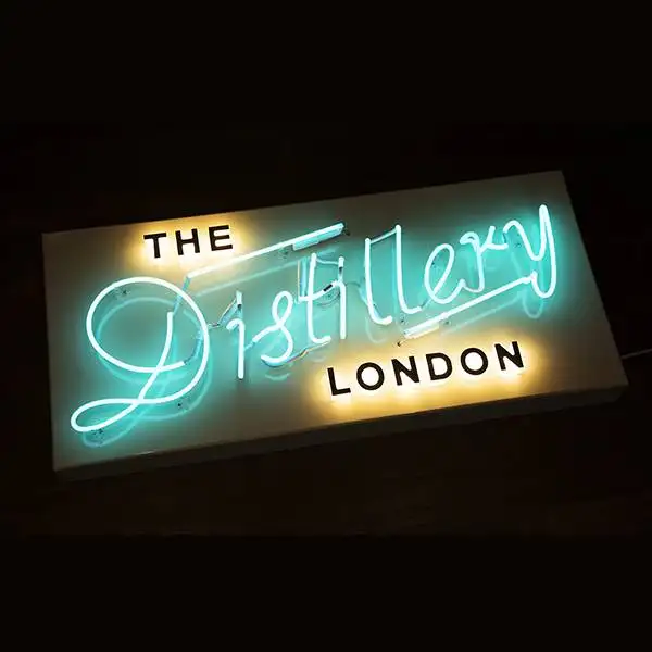 the distillery glass neon