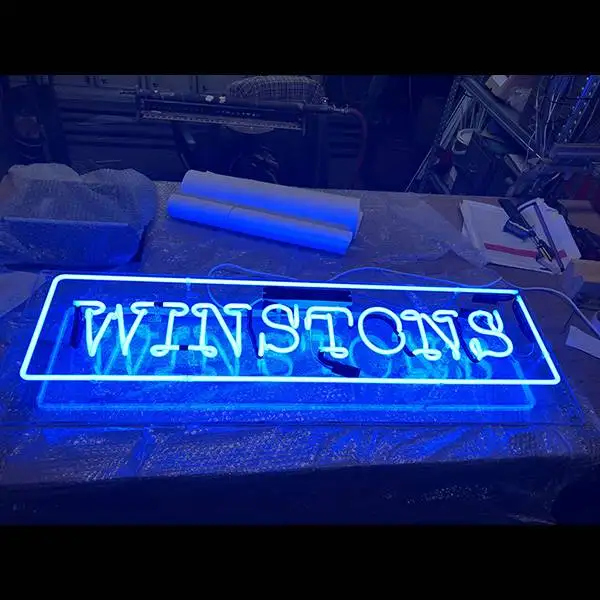 winstons traditional glass neon sign