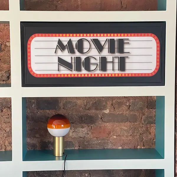 Movie Night lightbox signs