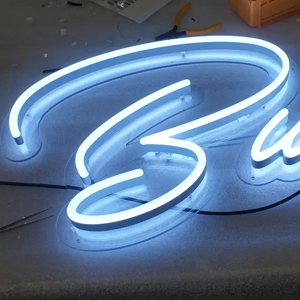 led neon sign on acrylic