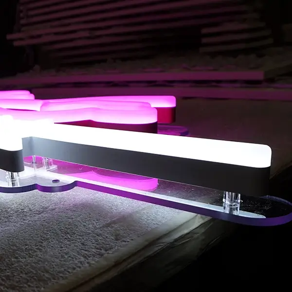 partial edging led sign