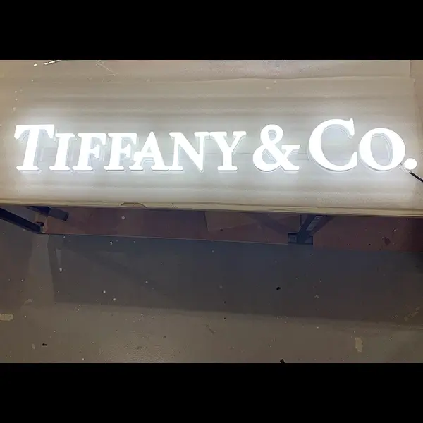 tiffany co flat face led sign
