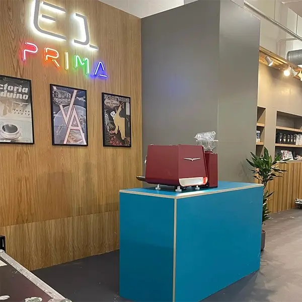ej prima coffee exhibition signage