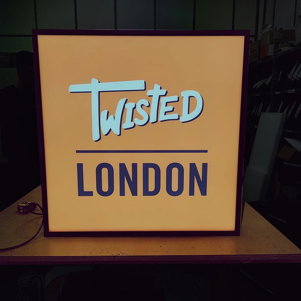 Twisted London LED logo lightbox