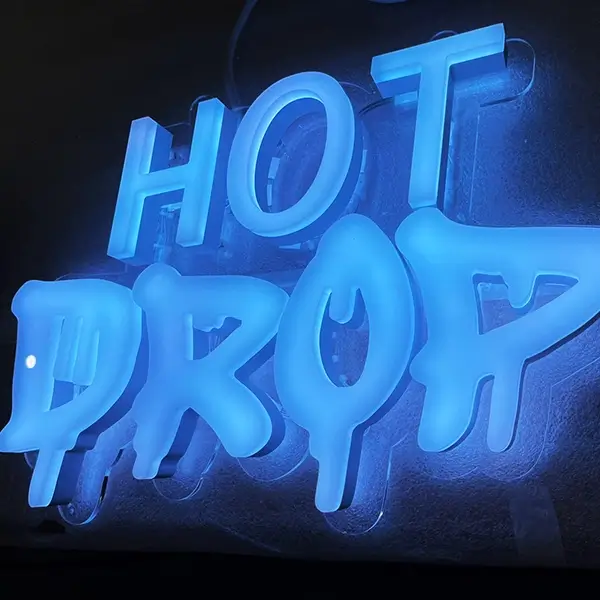 hot drop logo sign