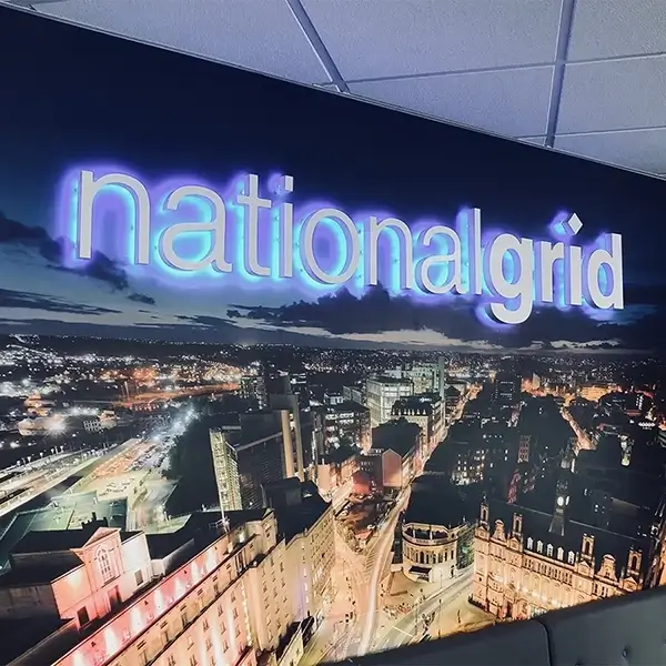 national grid halo logo signage