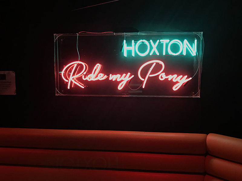 hoxton pony neon signs
