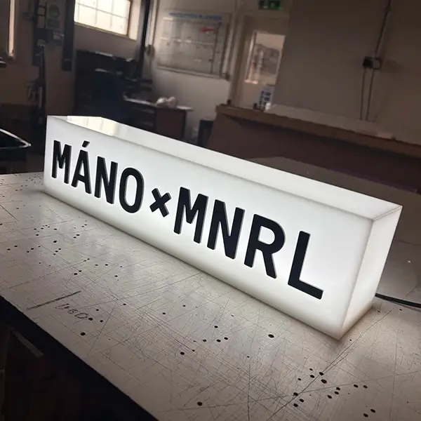 acrylic white lightbox sign