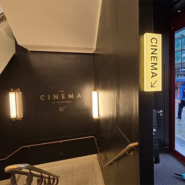selfridges cinema acrylic lightbox