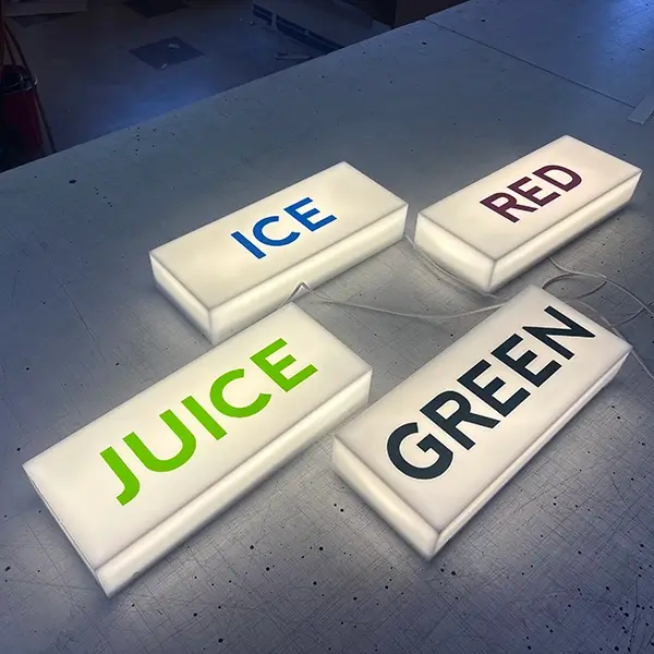 white lightbox cubes